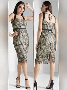 Aidan Mattox cocktail Black And Gold dress Size 6 New Without Tags